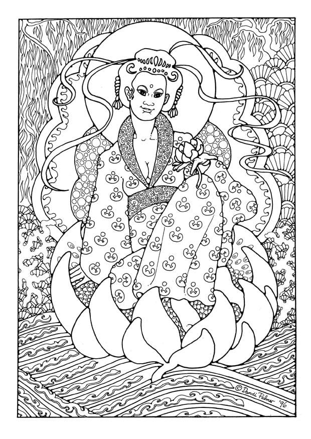 Coloriage kuan yin