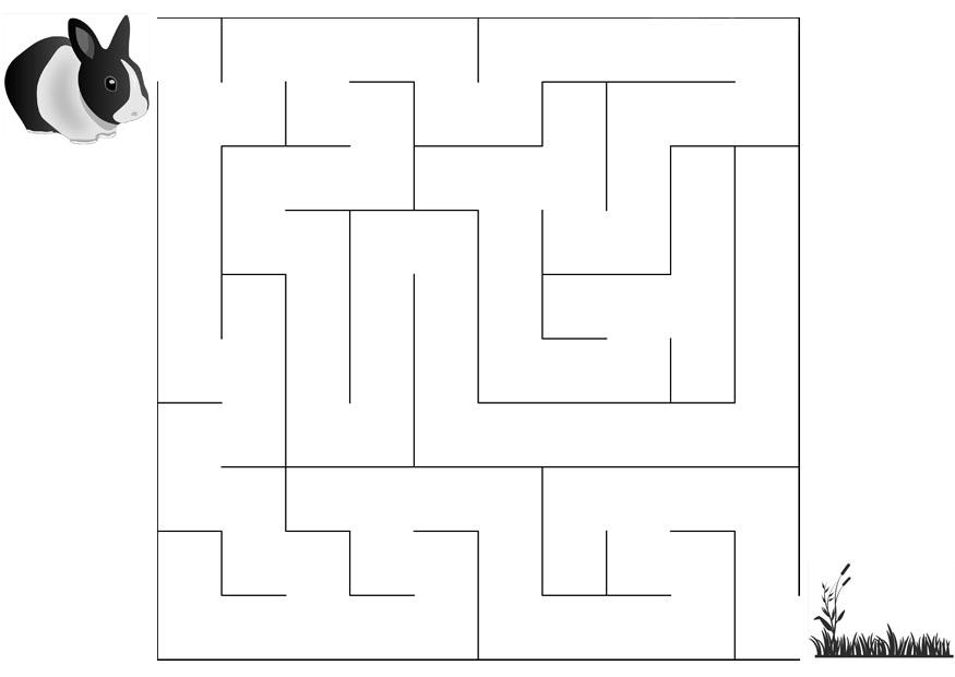 Coloriage labyrinte lapin