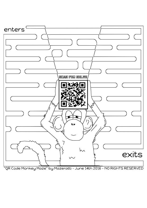 Coloriage labyrinthe avec singe