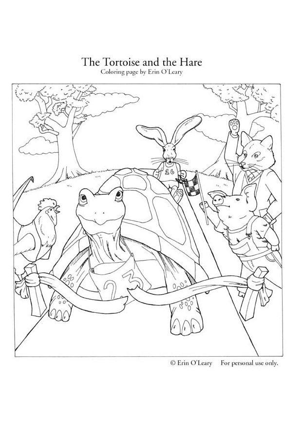 Coloriage le liA¨vre et la tortue