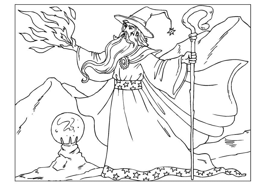 Coloriage magicien