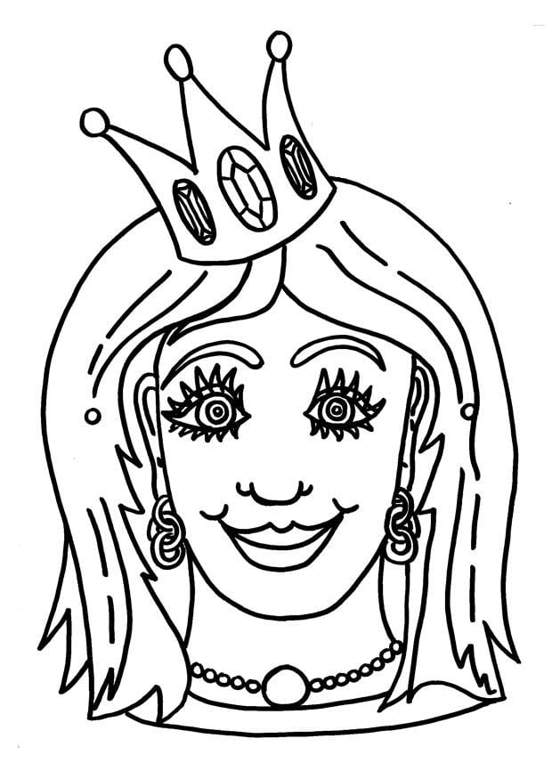 Coloriage masque de princesse