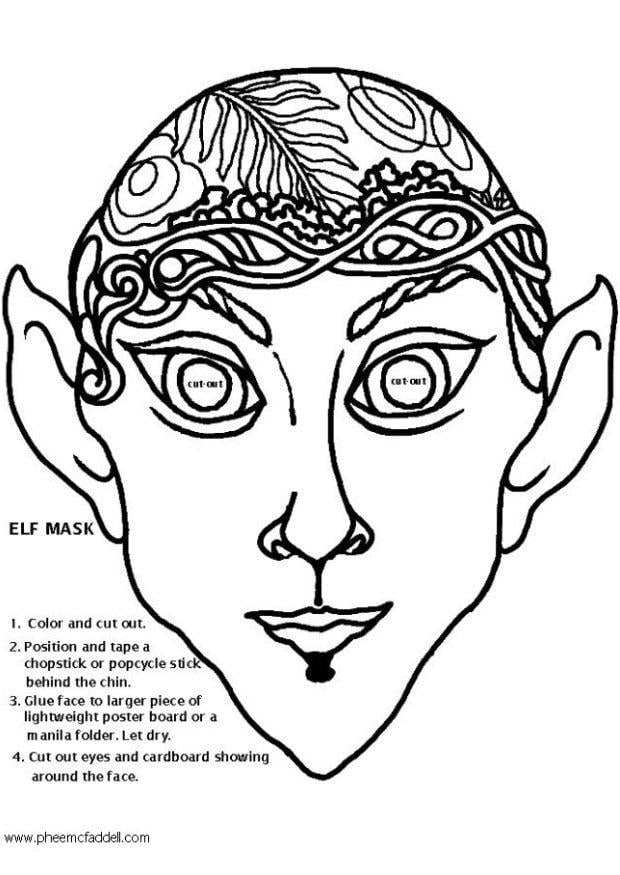 Coloriage masque delfe