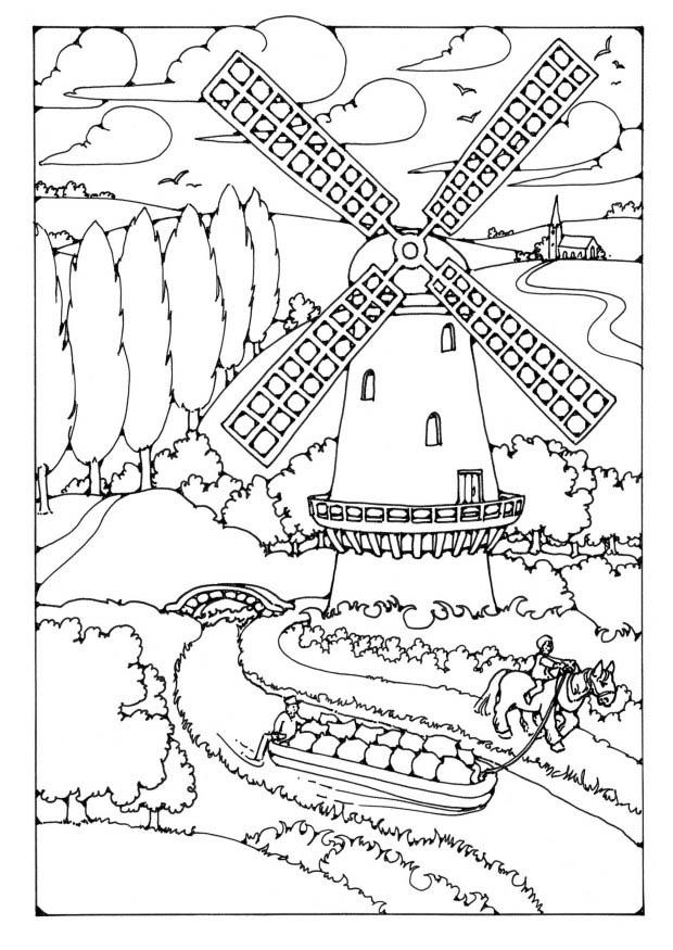 Coloriage moulin