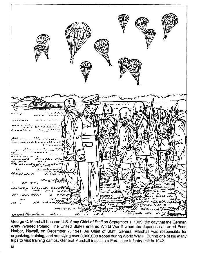 Coloriage parachutistes