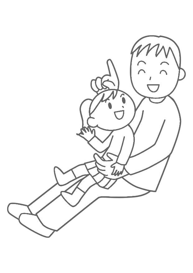 Coloriage pere et enfant