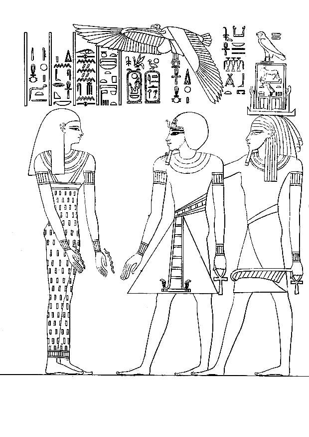 Coloriage pharaon amenophis iii