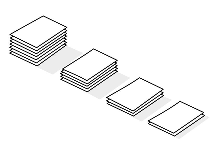 Coloriage piles de papier