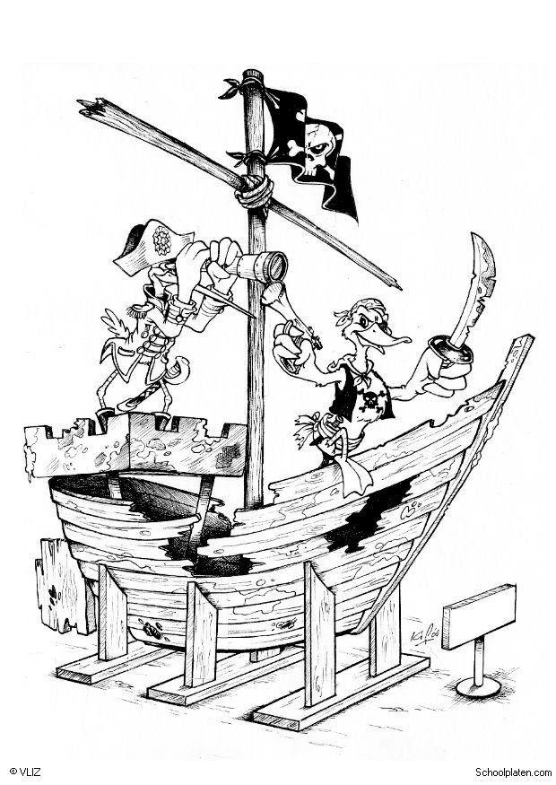 Coloriage pirates - bateau de pirates