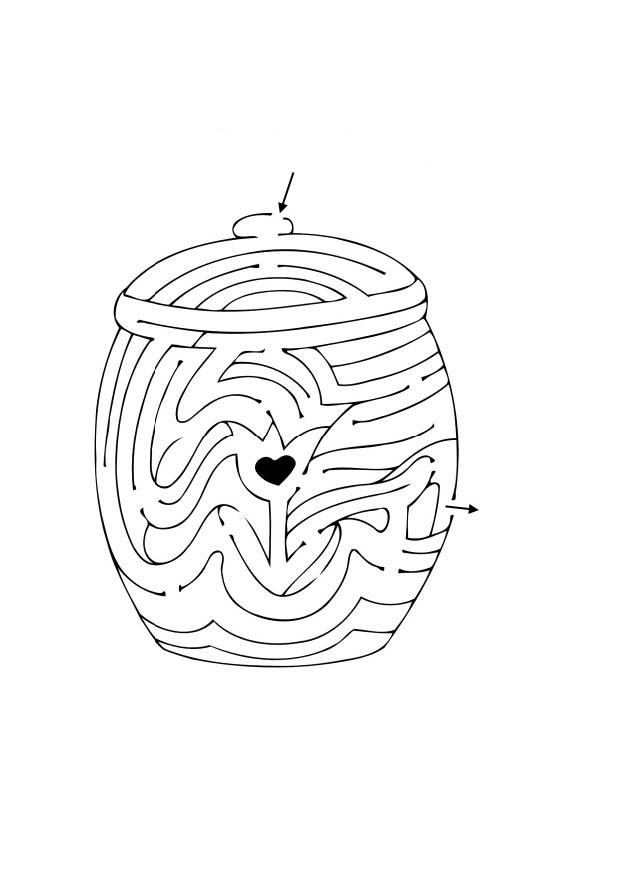 Coloriage pot labyrinthe