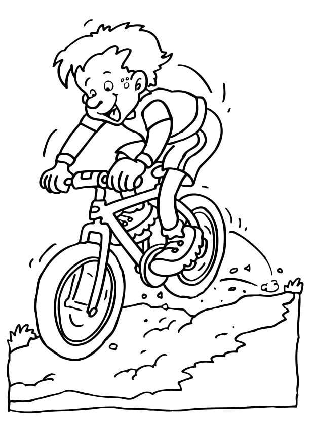 Coloriage rouler sur un vtt