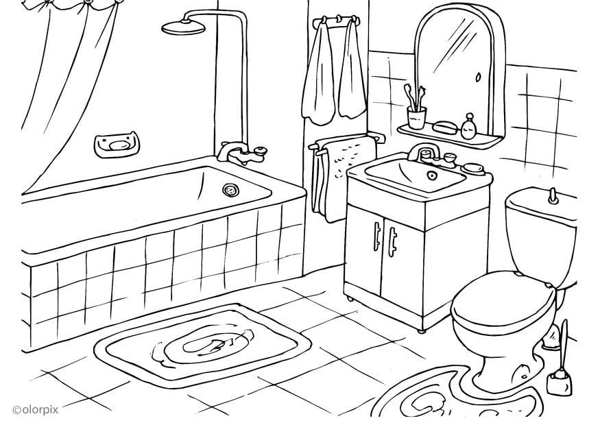 Coloriage salle de bains