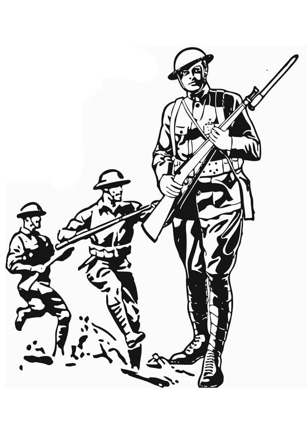 Coloriage soldat premiA¨re guerre mondiale