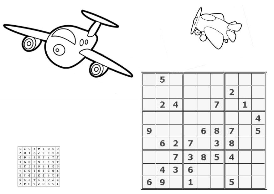 Coloriage sudoku - avions