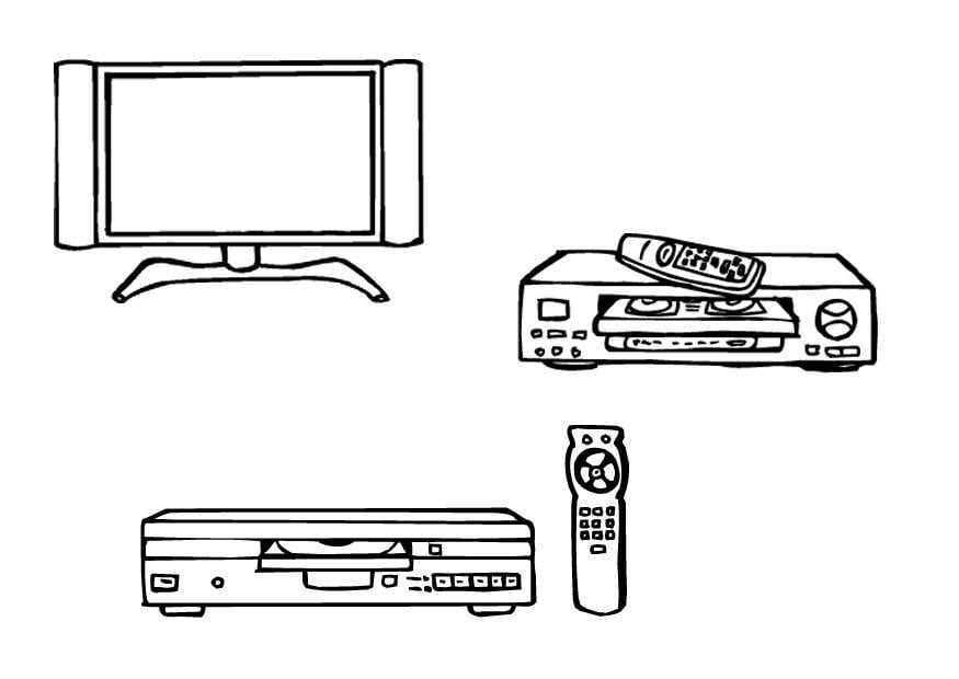 Coloriage television, jeux video