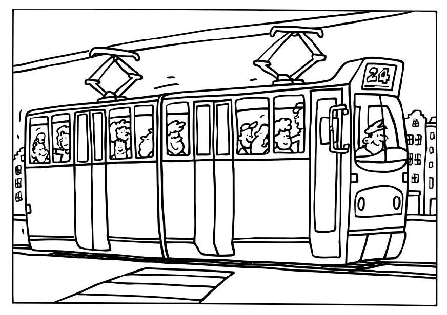 Coloriage tram