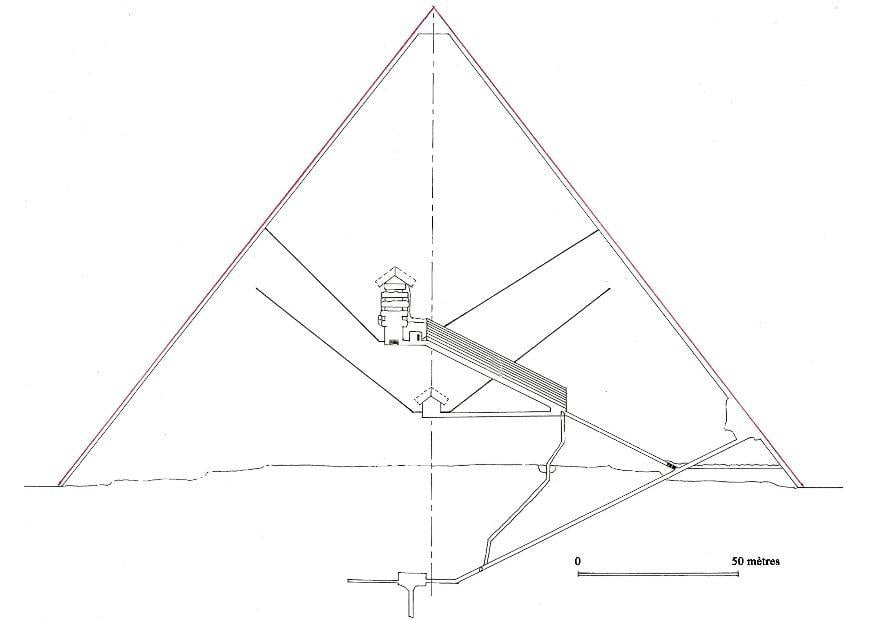 Coloriage tranche de la pyramide de gizeh