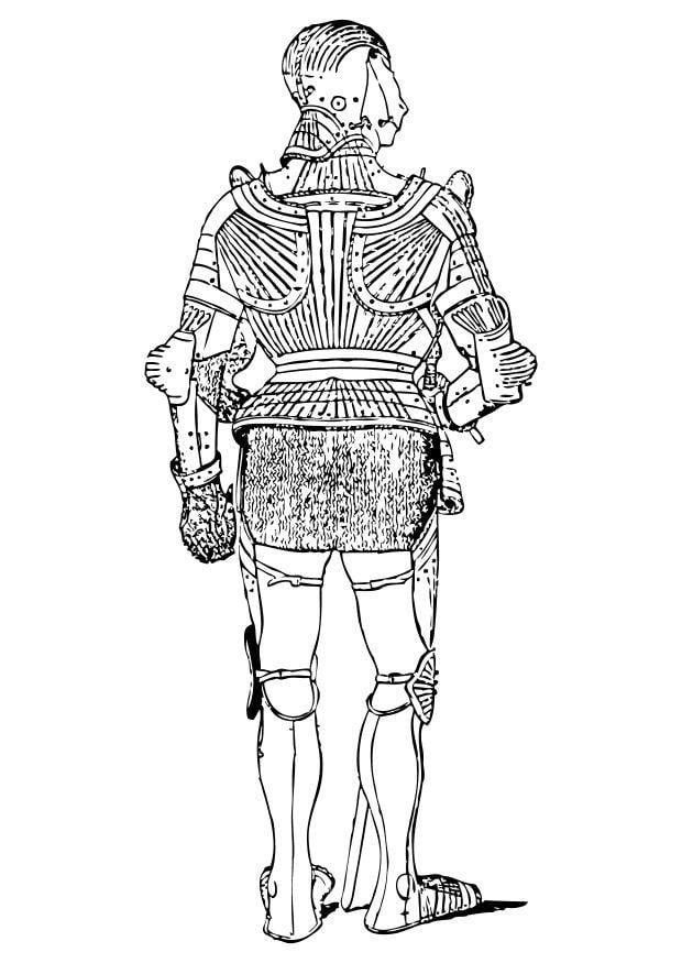 Coloriage une armure vue de derriA¨re