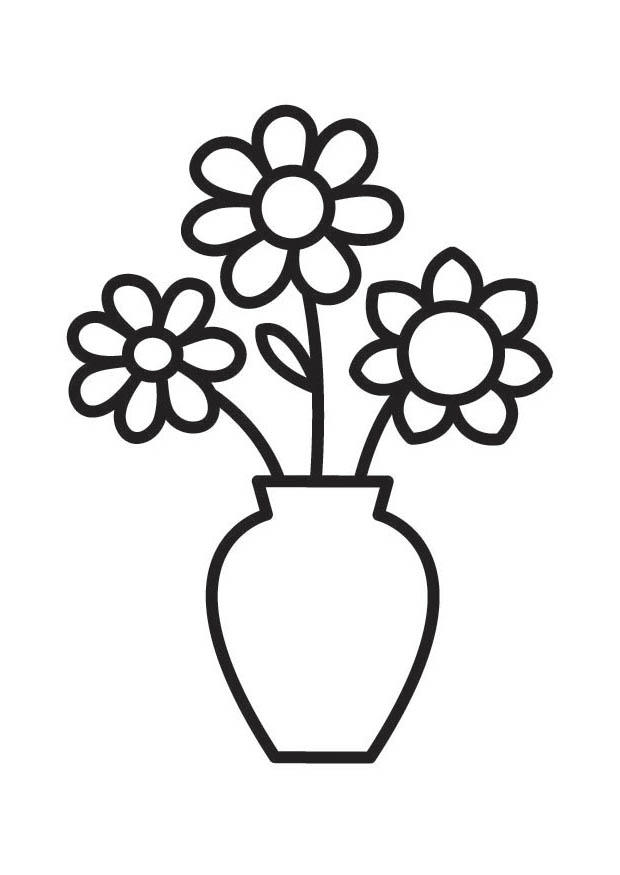 Coloriage vase de fleurs