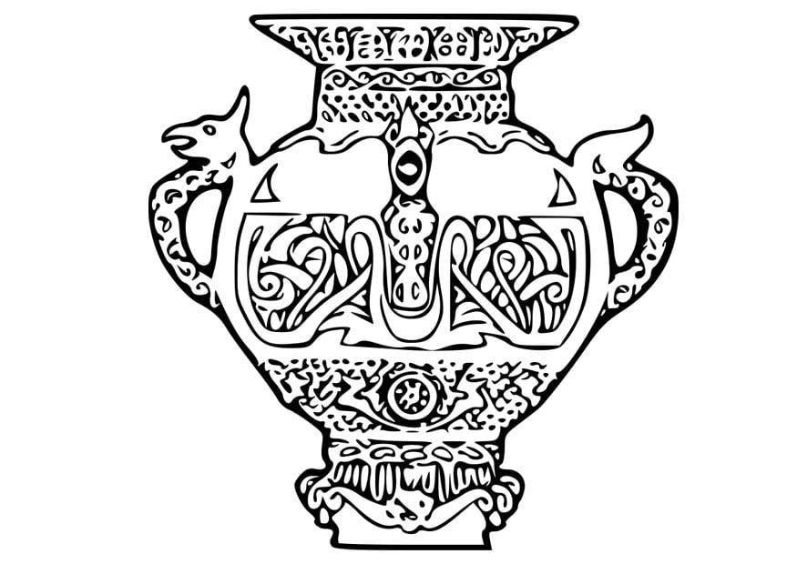 Coloriage vase de viking