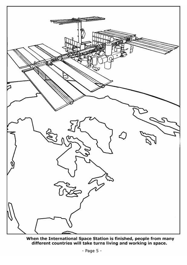 Coloriage vie et travail dans lespace