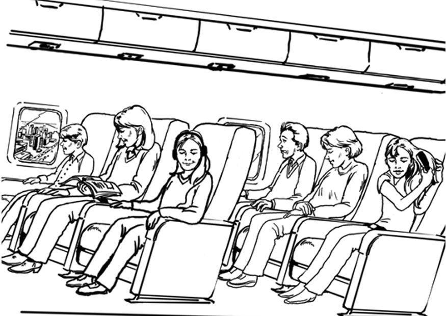 Coloriage voyager - avion