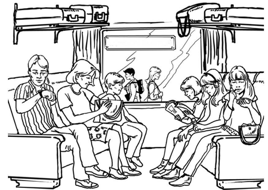 Coloriage voyager - train