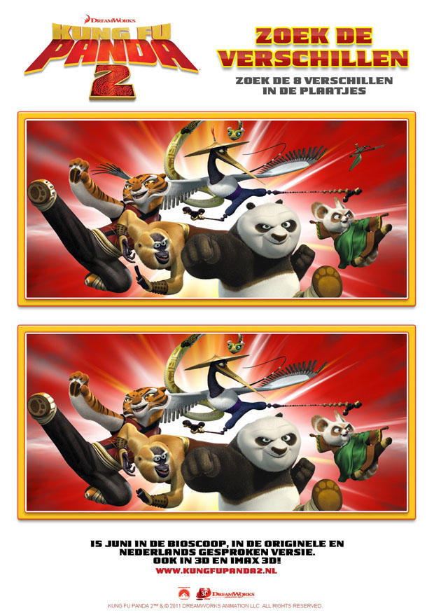 Image cherchez les diffA©rences - kung fu panda 2