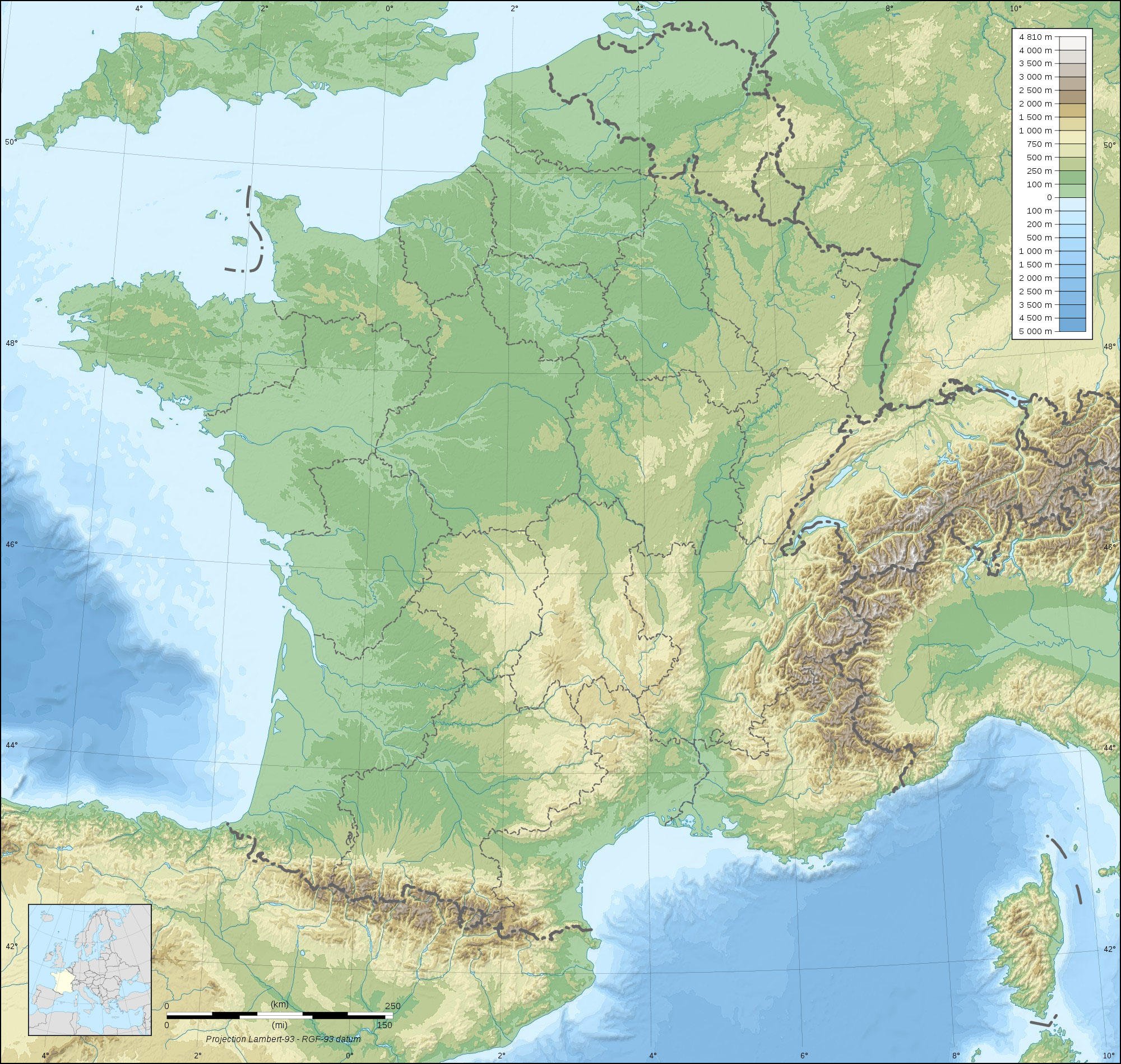 Image topographie de france