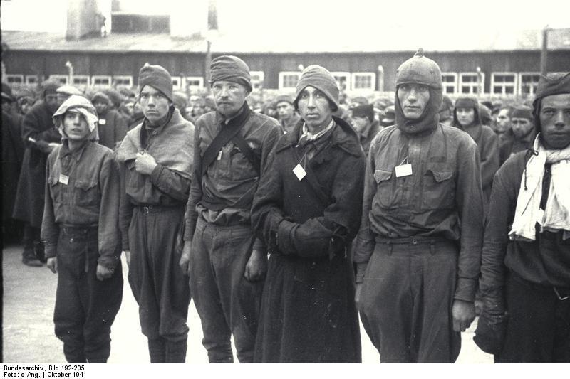 Photo mauthausen-camp de concentration-soldats russes en captivitA©