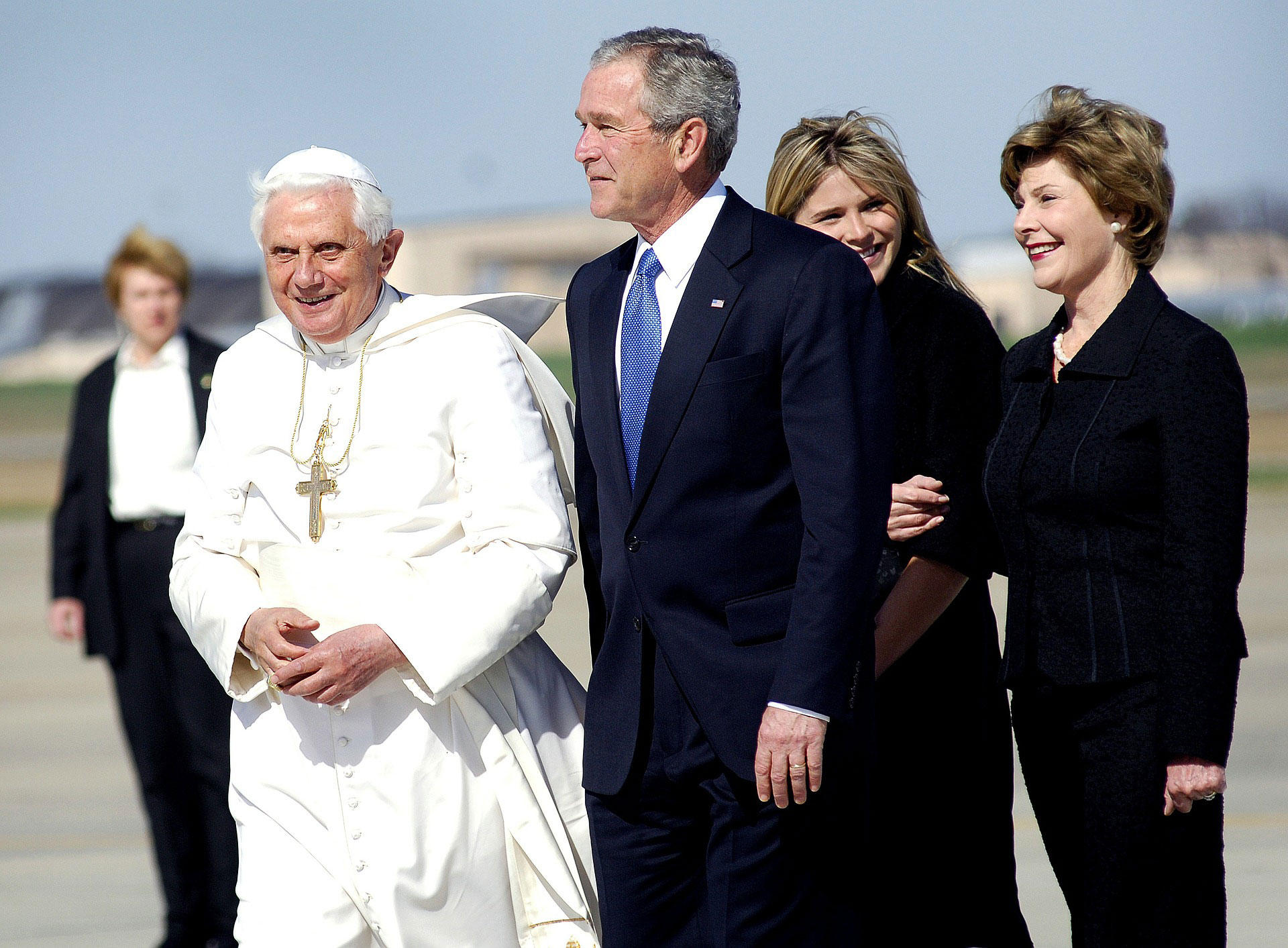 Photo pape benoA®t xvi et george w. bush